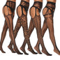 Mock Thigh High Stockings for Women Sexy Fishnet Tights Suspender Pantyhose 2 Pairs Leg Matching Tights