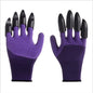 ABS Plastic Garden Rubber Gloves, Gardening Digging Planting, Durable, Waterproof Work Glove, 4 or 8 Hand Claw