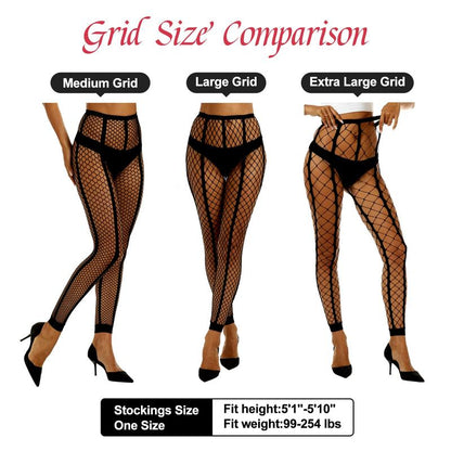 Mock Thigh High Stockings for Women Sexy Fishnet Tights Suspender Pantyhose 2 Pairs Leg Matching Tights