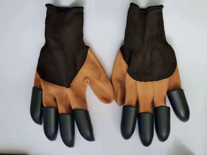 ABS Plastic Garden Rubber Gloves, Gardening Digging Planting, Durable, Waterproof Work Glove, 4 or 8 Hand Claw