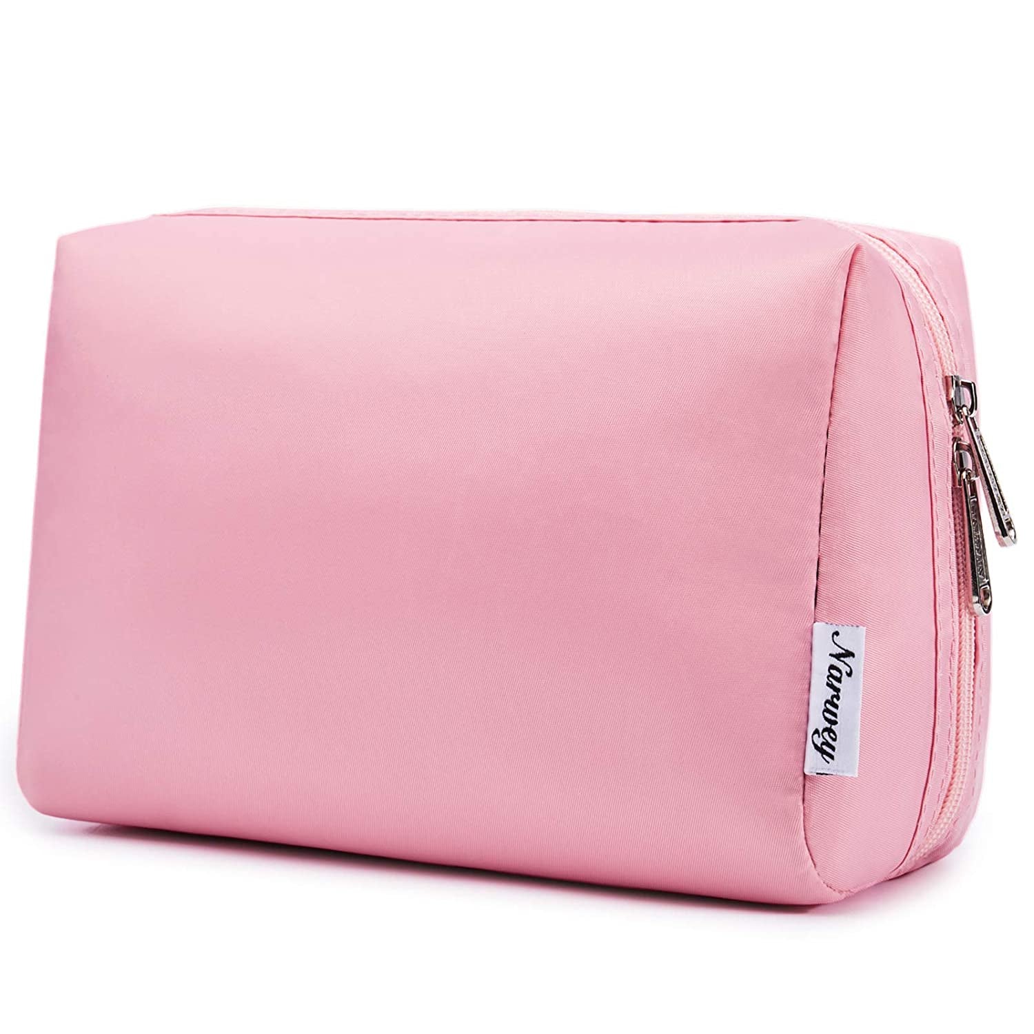 Cute Makeup Bag Travel Cosmetic Bag Organizer Toiletry Bag Make up Bags with Compartments for Women Girls (Large, Pink)