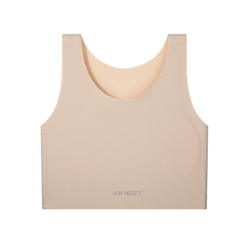 [JANEST Seamless Padded Bra] Super Flat Minimizer Bra Sports Bra Breathable Comfortable Daily Sportswear Top for Yoga Women'S Wireless Bralette