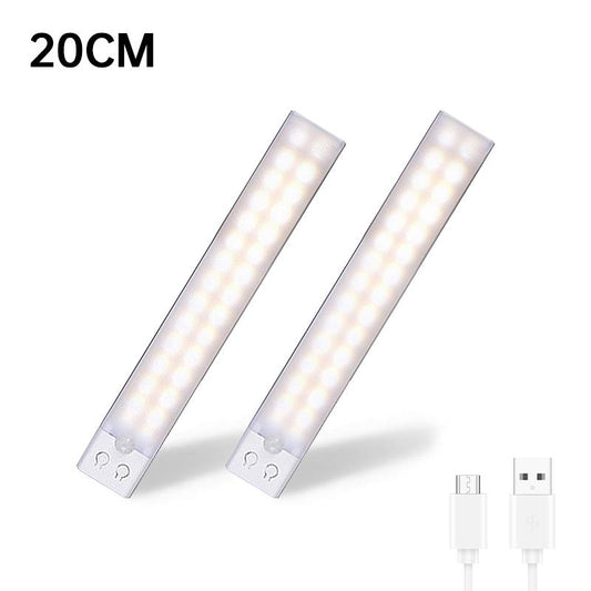2-Pack LED Motion Sensor Under-Cabinet Lights | Wireless USB Rechargeable Kitchen Night Lights + Wardrobe/Closet/Cabinet Lighting Solution