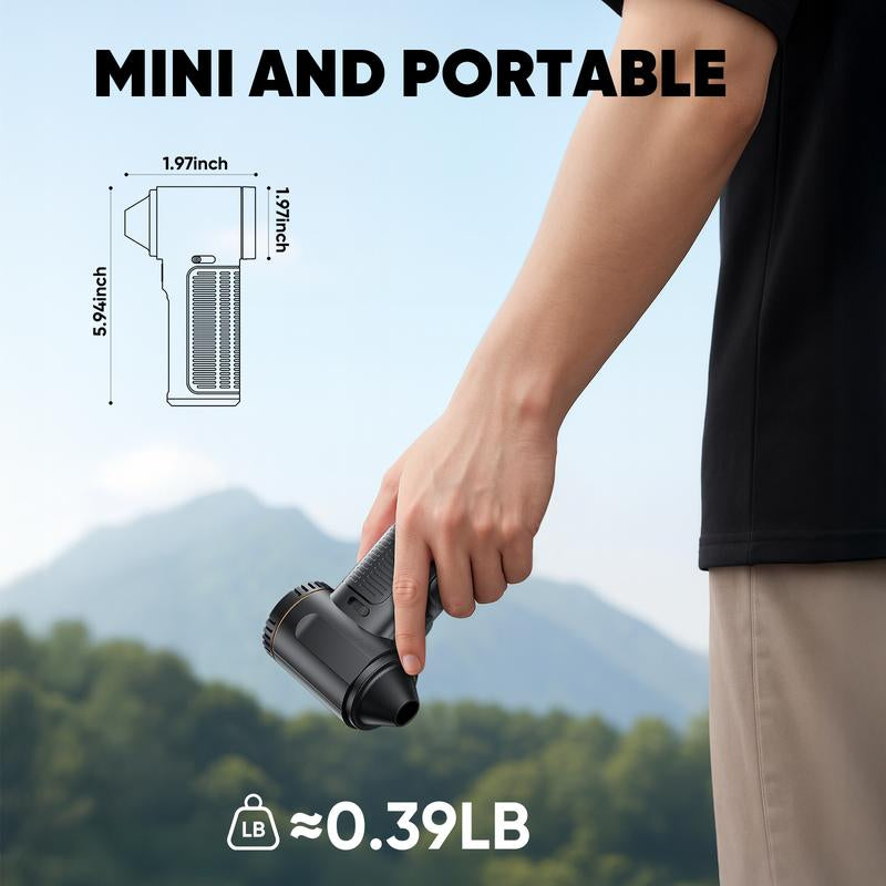 √Electric Air Duster, 130000RPM High-Speed Compressed Air Blower Gun, Adjustable Gears, 8000Mah Rechargeable Cordless, Mini Turbo Jet Fan for Keyboard, PC, Car, Home & Outdoor Cleaning Powerful Portable