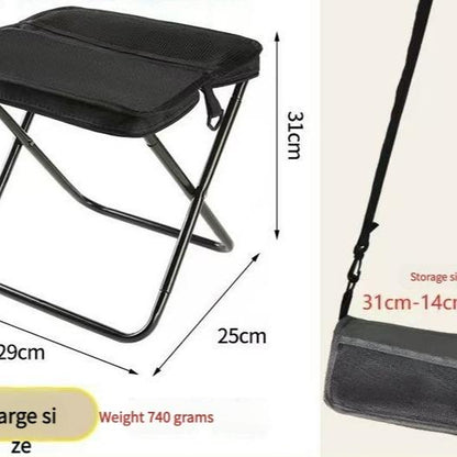 Mountaineering and Hiking Portable Stool, 1.5 Lbs Ultra Light, Foldable Stool with Carry Bag, Aluminum Alloy Bracket, Hold up to 500 LBS, Outdoor Chair with Pocket, Travel, BBQ, Fishing, Beach, Picnic, Camping, Queuing