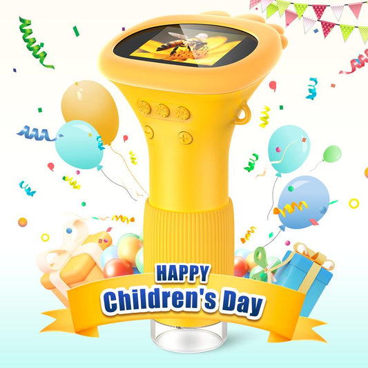 Kids Microscope, 1000X Handheld Digital Microscope with 2'' Inch Screen, Portable USB Rechargeable Microscope Compatible with PC, Science Education Fun Birthday Gift for Kids Students