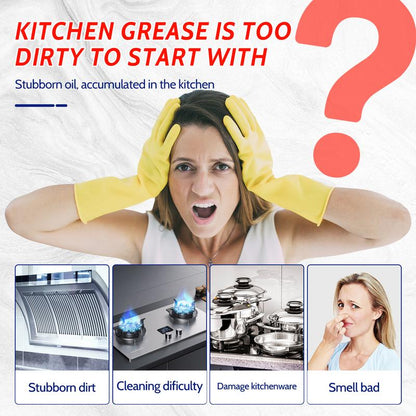 Multi-Purpose Kitchen Heavy Oil Cleaner Spray, Powerful Kitchen Oil Cleaning Agent for Ovens, Stoves, Range Hoods, Glass Surfaces, Effectively Removes Grease & Grime, Ideal for Household Cleaning, Grease Cleaner, Stain Remover Spray, Heavy Grease Remover