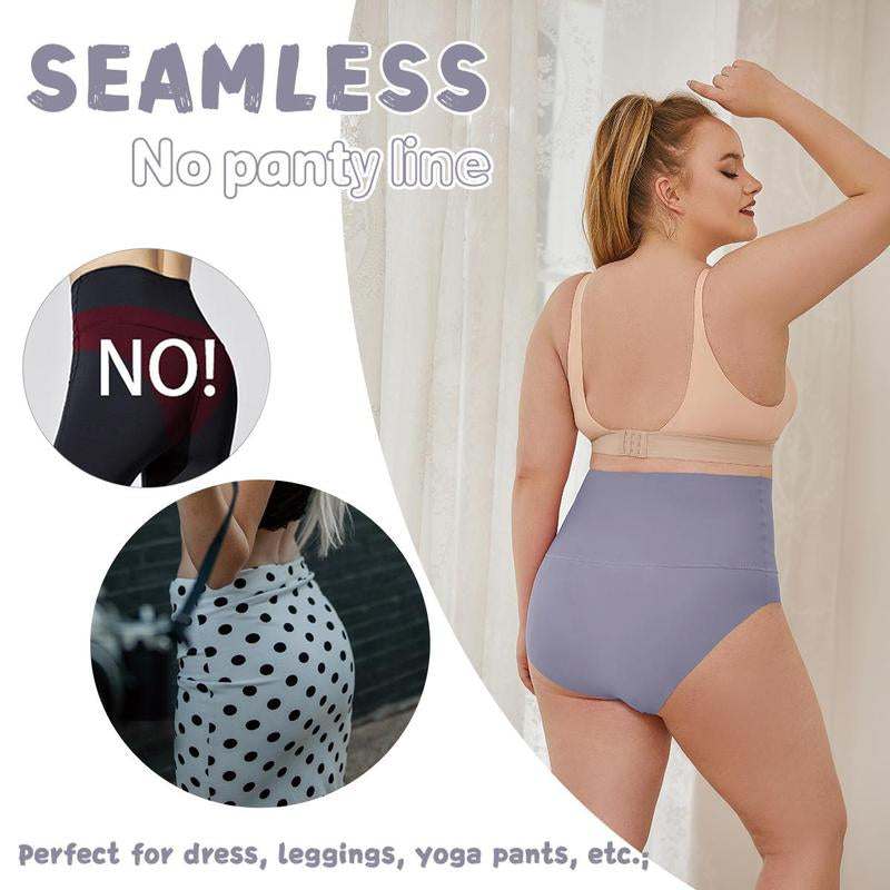 FINETOO Unite Store 4PCS Womenunderwear Spandex Bikini Seamless Panties High Waisted Nylon Brief Basic Lingerie S-3XL Fit Athletic Womenswear