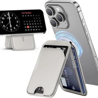 Mag-Safe Wallet Magnetic Wallet for Iphone Lightweight Magnetic Phone Wallet Stand Adjustable Leather Magnetic Card Holder for Iphone 16/15/14/13/12 Series, Not for Iphone 13/12 Mini