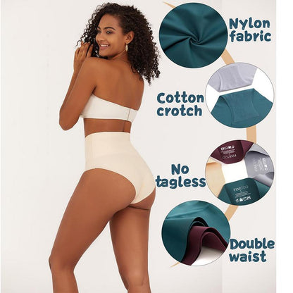 FINETOO Unite Store 4PCS Womenunderwear Spandex Bikini Seamless Panties High Waisted Nylon Brief Basic Lingerie S-3XL Fit Athletic Womenswear