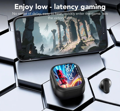 【HTC NE20】Bluetooth V6.0 Earphones AI Translator Earbuds OWS LCD Touch Screen Sport Wireless Headphones HD Stereo Sound Longlife